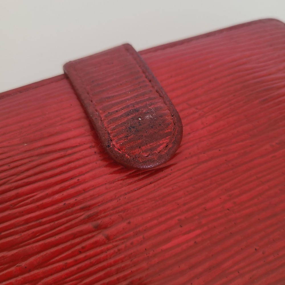 Louis Vuitton Red Epi Leather Portefeuille Viennois Kiss Lock Wallet MI0012 - Picture 12 of 16
